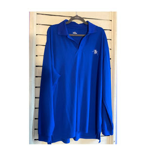 Albany Country Club Adult Men’s polo golf shirt XL blue long sleeve New York